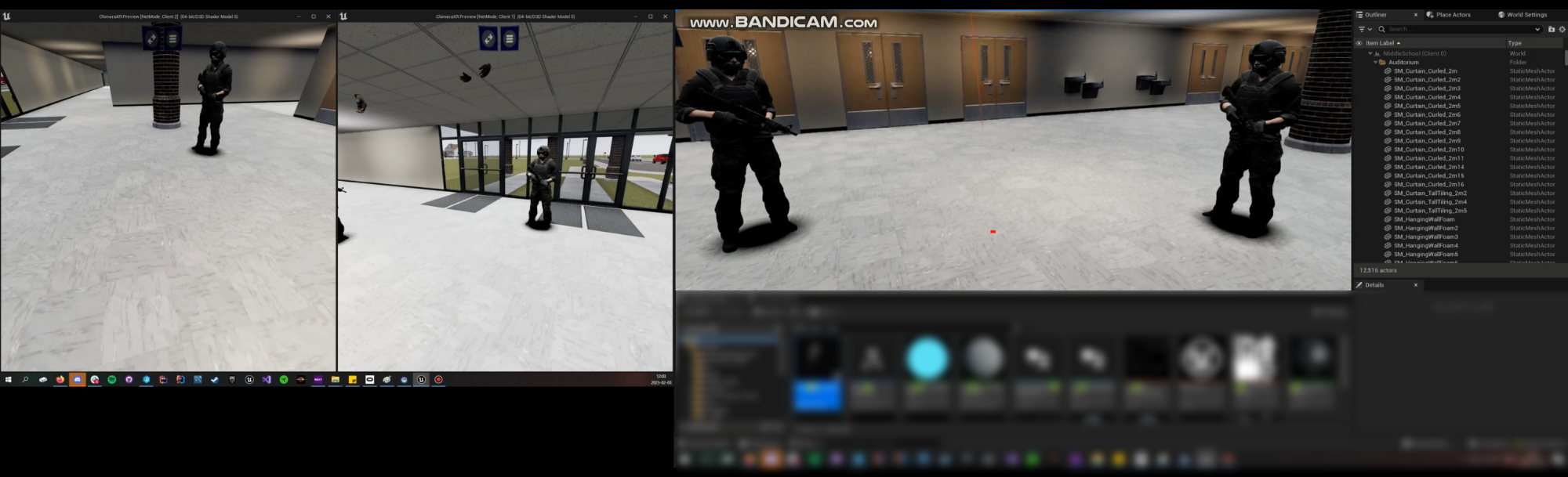 Multi-user training across concert hall and school scenarios